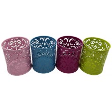 Стакан для ручок метал ажурний 'Вензелі' кольровий мікс