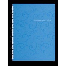 Зошит на пруж.2446-614 Barocco А4 80арк.кліт.блакитний пласт.обкл. Buromax