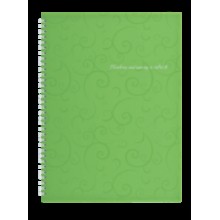 Зошит на пруж.2446-615 Barocco А4 80арк.кліт.салатовий пласт.обкл. Buromax