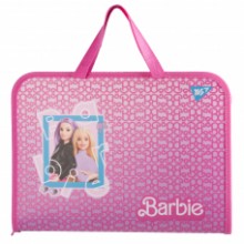 Папка-портфель на блискавці  з тканевими ручками FC'Barbie'рожевий 492240 YES