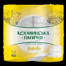 Туалетний папір 'Золото' (4шт) 4-х слойна біла kx.51047 Кохавинка