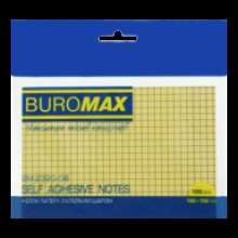 Блок для нотаток 2320-08 100х150х100 клейк.клітинка жовтий Buromax