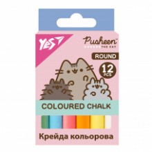 Крейда кольорова 12шт.кругла 'Pusheen' 400556 YES
