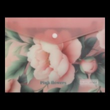 Папка-конверт BM.3919-10 ARABESKI А5  кнопка не прозорий рожевий Buromax