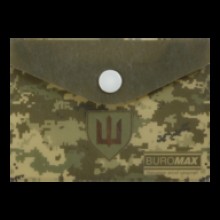 Папка-конверт BM.3923-04 MILITARY А7  кнопка не прозорий зелений Buromax