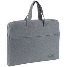 Сумка для документів текстильна А4, 1 відділ, світло-сіра 1632-01-A