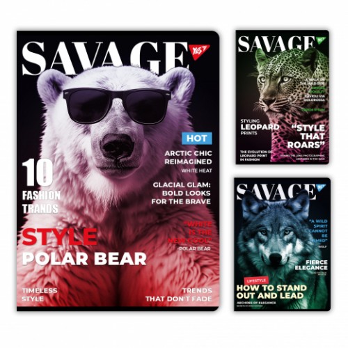 Зошит А4 96арк.клітинка 'Savage' гібридний лак 682009 YES Зошит А4 96арк.клітинка 'Savage' гібридний лак 682009 YES