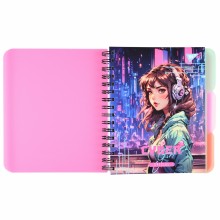 Зошит А5 144арк.з розподіл. 'Cyber girl' пластик.обкл.681964 YES