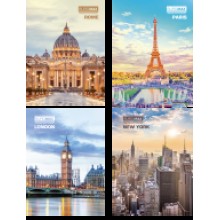 Книга канцелярська ВМ.2300-102і Столиці світу 80арк.А4 офс.тверда обкл.клітинка Buromax