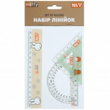 Набір (3предмета) лінійка 15см,трикутник,транспортир  'Miffy' 370726 YES