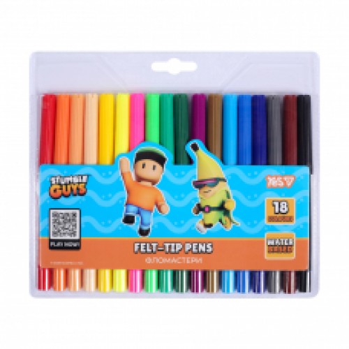 Фломастери 18кольорів 'Stumble Guys' 650598 YES Фломастери 18кольорів 'Stumble Guys' 650598 YES