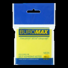 Блок для нотаток NEON 75*75мм 100арк.жовтий 2382-08 Buromax