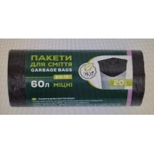 Пакети для сміття 60л/20шт.чорні ЕКО C.HD